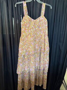 No Boundaries Floral Tiered Maxi Dress - Pink Multicolor